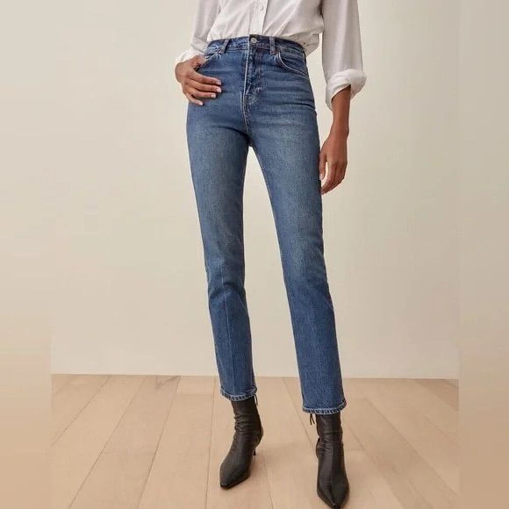 Reformation Lisa High Rise Straight Leg Denim Jeans size 27